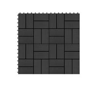 Vidaxl Carreaux De Terrasse 22 Pcs 30 X 30 Cm 2 M² Wpc Noir