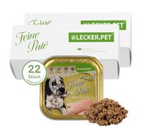 Lecker.Pet® | 22 x 150 g Paula's Fine Paté Riche en Poulet Nourriture Humide pour Chiens | Nourriture pour Chiens de Haute qualité | Naturelle & sans sucres ajoutés | Riche en Protéines & Minéraux