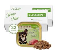Lecker.Pet® | 22 x 150 g Josie's Fine Paté Riche en Veau Nourriture Humide pour Chiens | Nourriture pour Chiens de Haute qualité | Naturelle & sans sucres ajoutés | Riche en Protéines & Viande