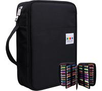 220 Holes Pencil Case, Large Capacity Durable And Dirt-Resistant Pencil Case With 3 Compartments School Pencil Case For Professional Or Amateur Draftsman, Black, M, Modern