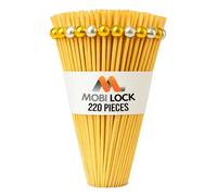 220 Pcs Piques à Cocktail en Bambou avec Perles Or & Argent - 12 cm Cure-dents Boule pour Apéritifs et Boissons - Bâtonnets en Bois Élégants pour Plateaux, Buffets, Fêtes & Événements - par Mobi Lock