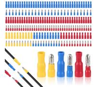 220 Pièces Cosses Electriques a Sertir, 0,5-6,0mm² Cosse Electrique a Sertir, Cosse a Sertir avec 3 Types de Couleurs, Connecteurs Électriques à Sertir pour Automobile, Moto