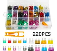 220 pièces fusibles à lame de voiture Mini assortiment de fusibles plats 5-30A ensemble de fusibles plats fusible automatique accessoires de voiture Câblage de protection