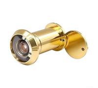 220° Wide Angle Brass Peephole with Privacy Cover | 220-degree panoramic lens, eliminates blind spots, see visitors head to toe, multi-layer optical glass