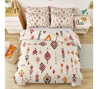 220 x 240 cm Housse de Couette pour Fille garçon Enfant, Kaki Parure de lit Femmes décor Maison, Traditionnel Géométrique Flèche Étoile imprimé Housse de Couette réversible Douce