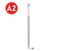 2200 POINTES 34° 31 X 90 ANNELÉES INOX - ASLAFIX - 34310909