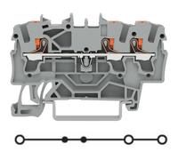 2202-1301 | WAGO 3-CONDUCTOR THROUGH TERMINAL BLOCK WITH PUSH-BUTTON 2.5 MM², GRAY