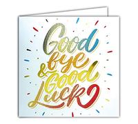 AFIE 22051 Carte Carrée Dorée Or Goodbye and Good Luck Départ Bonne Chance pour la suite Retraite