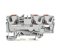 2206-1301 | WAGO 3-CONDUCTOR THROUGH TERMINAL BLOCK WITH PUSH-BUTTON 6 MM², GREY