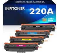 220A 220X Toner avec Puce : pour HP 220A Kit de Toner Compatible avec Color Laserjet Pro MFP 4302dw 4302fdw 4202dw 4202dn 4302fdn Noir Cyan Jaune Magenta, W2200A W2201A W2202A W2203A, 4PK