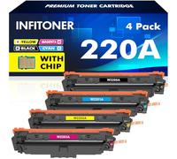 220A 220X Toner avec Puce pour HP 220A Toner MFP 4302dw 4302fdw 4-Pack