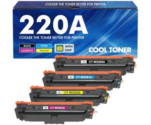220A 220X Toner Compatible pour HP 220A Toner Color LaserJet Pro MFP 4302dw 4302fdw 4202dw 4202dn 4302fdn Noir Cyan Jaune Magenta,W2200A W2201A W2202A W2203A avec Puce 4PK