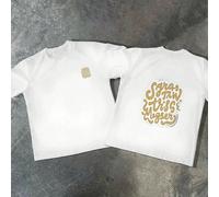 220g Pure Cotton Short Sleeved Single-Sided Printed T-Shirt, A blue butterfly with a quote on it that says, "Then you would not you won't bow busitangs is feu.", Retro Hip-Hop Style, Stree Composition