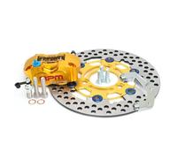 220mm Disque de Frein Rotor 3 Trous Jeu d'étrier RPM 84mm étrier de Frein Montage Radil for pour Aerox Nitro BWS 100 Jog 50 RR(Gold Set A)