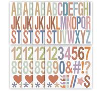 220pcs 8 Feuilles Autocollants Lettres et Chiffres, 7,5cm Autocollants en Forme de Lettres en Vinyle Lettres Adhésives pour Travaux Manuels Scrapbooking Affiches Fenêtres (Morandi)