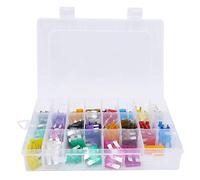 220Pcs Automotive Circuit Protection Assortment Kit | Medium & Small Automotive Components for Car Circuit Security | ABS Insulated Enclosure with 10 Sizes 2A - 35A