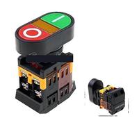 220V AC LED Yellow Light ON/OFF START STOP Momentary Push Button Switch 22mm 1 NO NC APBB-22N NWPNLXEA(DC12V)