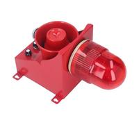 220V Alarme de Sirène Industrielle Alarme de Klaxon Stroboscopique LED à Décibels élevés 130DB Klaxon Stroboscopique LED étanche Alarme Claire et Forte Voyant D'avertissement (Prise UE 220V)