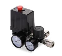 220V Pressostat Compresseur d'Air 90-120 PSI avec Manomètre et Régulateur | 1/4" Kit Regulateur Pression Accessoires Compresseur Air, 2 Manomètres Soupape Sécurité Valve Contrôle, Décompression Rapide