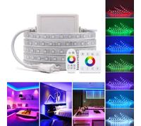 220V Ruban Led 5050 RGB Lumineuse Flexible Multicolore avec Télécommande tactile et panneau tactile, IP67 Imperméable 60 LEDs/m Led Bande pour Chambre Maison Cuisine.