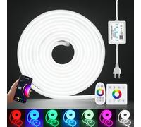 220V Ruban LED Néon, 5050 RGB Neon Dimmable LED Bande Lumineuse avec 750W WIFI Bluetooth toucher télécommande panneau tactile RF 10MM contrôleur pour Maison, Salon, Cuisine.