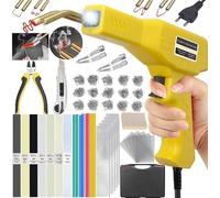 220W Soudure Plastique, 2 en 1 Kit Reparation Souder Plastique, Soudeuse Plastique avec 800Pcs 6-Types Agrafeuse Chaud, 64Pcs Bâtons Soudage&2 Grattoi, Soudage Plastique pour Réparer Pare-Chocs Auto