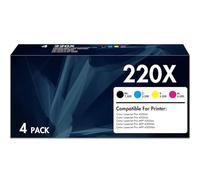 220X 220A Toner avec Puce Compatible HP 220X pour Color Laserjet Pro MFP 4302DW 4302FDW 4202DW 4202DN 4302FDN W2200X W2200A W2201X W2202X W2203X (Noir Jaune Cyan Magenta Pack de 4)