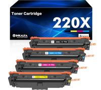220X 220A Toner avec Puce pour HP 220X Kit de Toner Compatible avec Color Laserjet Pro MFP 4302dw 4302fdw 4202dw 4202dn 4302fdn (Lot de 4 : W2200X W2201X W2202X W2203X, Noir Cyan Jaune Magenta)