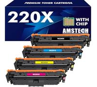 220X 220A Toner : Compatible pour HP 220X Toner Color Laserjet Pro MFP 4302dw 4302fdw 4202dw 4202dn 4302fdn Noir Cyan Jaune Magenta,W2200X W2201X W2202X W2203X avec Puce 4PK