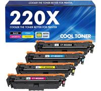 220X 220A Toner Compatible pour HP 220X Toner Color Laserjet Pro MFP 4302dw 4302fdw 4202dw 4202dn 4302fdn Noir Cyan Jaune Magenta,W2200X W2201X W2202X W2203X avec Puce 4PK