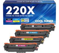 220X 220A Toner Compatible pour HP 220X Toner Color LaserJet Pro MFP 4302dw 4302fdw 4202dw 4202dn 4302fdn Noir Cyan Jaune Magenta,W2200X W2201X W2202X W2203X avec Puce 4PK