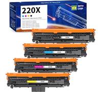 220X Toner avec Puce pour HP 220X Kit de Toner Compatible avec Color LaserJet Pro MFP 4302dw 4302fdw 4202dw 4202dn 4302fdn (Lot de 4: Toner W2200X W2201X W2202X W2203X, Noir Cyan Jaune Magenta)