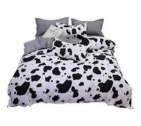 220x240cm 3D Mignonne Vache Housse de Couette 2 Personnes Ensemble de Literie 100% Microfibre Polyester (Mignonne Vache, 220x240cm)