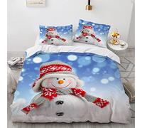 220X240Cm Housse De Couette 220X240 Adulte avec 2 Taies d'oreiller 65X65Cm Pas De Repassage Noel Housses De Couettes Polyester Coton
