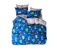 220x240cm King Christmas Blau Housse de Couette pour bébé tout-petits 3D Mignonne lapin Ensemble de Literie Microfibre Polyester (Mignon Dinosaure, 220x240cm)