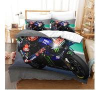 220x240cm-Parure De Lit Fabio Quartararo Pour Enfants Adultes, Ensemble Housse Couette Moto Gp Champion! Garçons, Literie