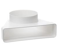 220x55mm - Ø 100 mm Angle 90° - Adaptateur Rectangulaire à Rond - Conduit D'air en Plastique