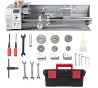 VEVOR Tour à Métaux Mini Tour de Haute Précision 220x600 mm, 750 W Tour électronique Professionnel de Vitesse Variable 50-3000±10% tr/min, Tour de Fraisage Polyvalent pour Traitement Métaux Perçage