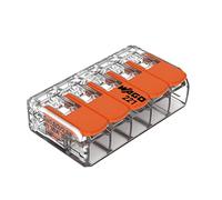 221-615 | WAGO Lever-Nuts® Splicing Connector | for Solid and Stranded Conductors | 5-Conductor with Operating levers | 20-10 AWG | Transparent housing | [Box of 15 Pieces]