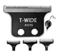 2215 Lames de rechange larges en T compatibles avec les débroussailleuses Wahl 5 Star Detailer Li (8081) et (8171) - Lame réglable en acier inoxydable sans espace (1 pièce, noir)