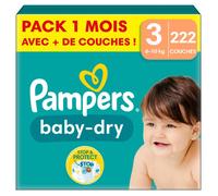 Couches Pampers Baby-Dry Taille 3 - 222 Couches - 6kg À 10kg Multicolore