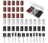 222 Pièces Embout Ponceuse Ongles, Embouts Ponceuse Manchons, Embout Emeri Ongles Bandes de Ponçage Professionnelles 80# 120# 180# Grain Ponceuse Emeri Rouleaux Lime Ongles pour Manucure Pédicure