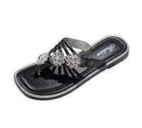 222 Tongs légères pour femme 2025 Tongs d'extérieur pour femme Pantoufles d'été plates trois fleurs avec chaussures de plage Pantoufles décontractées pour intérieur et extérieur Vacances d'été