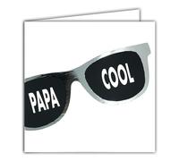 22249 Carte carrée pour un PAPA COOL Lunettes de soleil Argentées Brillante Mode - Avec Enveloppe blanche 15x15cm - Anniversaire ou Fête des Pères - Création Édition Impression Fabrication Française