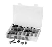 223 Pièces/Kit de M5 M6 Boulons de Carénage de Moto Universel | Fixations de Vis de Pare-Brise de Moto, Kit Assortiment de Vis D'écrous de Rondelles(Noir)