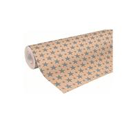 Clairefontaine 223801C - Une Bobine De Papier Kraft Brut Recyclé - Dimensions : 50mx70 cm - 70g - Motif : Étoiles Argent - Papier Recyclé, Idéal pour Emballage Cadeaux, DIY, Loisirs Créatifs