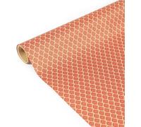 223825c-Un Rouleau De Papier Cadeau-Kraft Brut 70g 100% Recyclé-5mx35cm (Spécial Petite Largeur)-Motif : Fleurs Rouges-Emballage Cadeau,Idéal Pour Les Petits Emballages