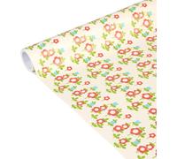 223866c-Un Rouleau De Papier Cadeau-Papier Affiche 80g-Dimensions : 5mx35cm (Spécial Petite Largeur)-Motif : Fleurs Vintage-Emballage Cadeau,Idéal Pour Les Petits Emballages