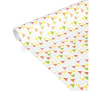 223869c-Un Rouleau De Papier Cadeau-Papier Affiche 80g-5mx35cm (Spécial Petite Largeur)-Motif:Triangles Multicolors-Emballage Cadeau,Idéal Pour Petits Emballages