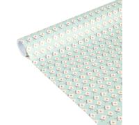 223871C-Un Rouleau De Papier Cadeau-Papier Affiche 80g-Dimensions:5mx35cm (Spécial Petite Largeur)-Motif:Fleurs Bleues Douce France-Idéal Pour Les Petits Emballages